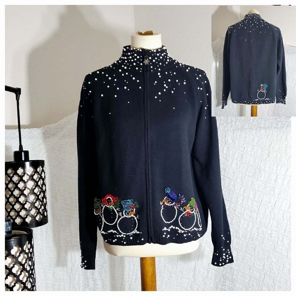 Christine Rotelli Christmas Embellished Sweater  Size Large